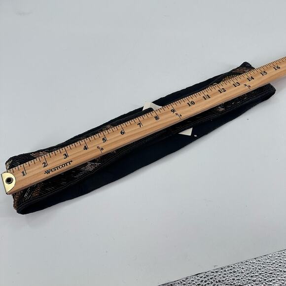 Crown Pacific Beaded Belt Hook Look Black Gold Metallic Size Medium‎ - Picture 9 of 10